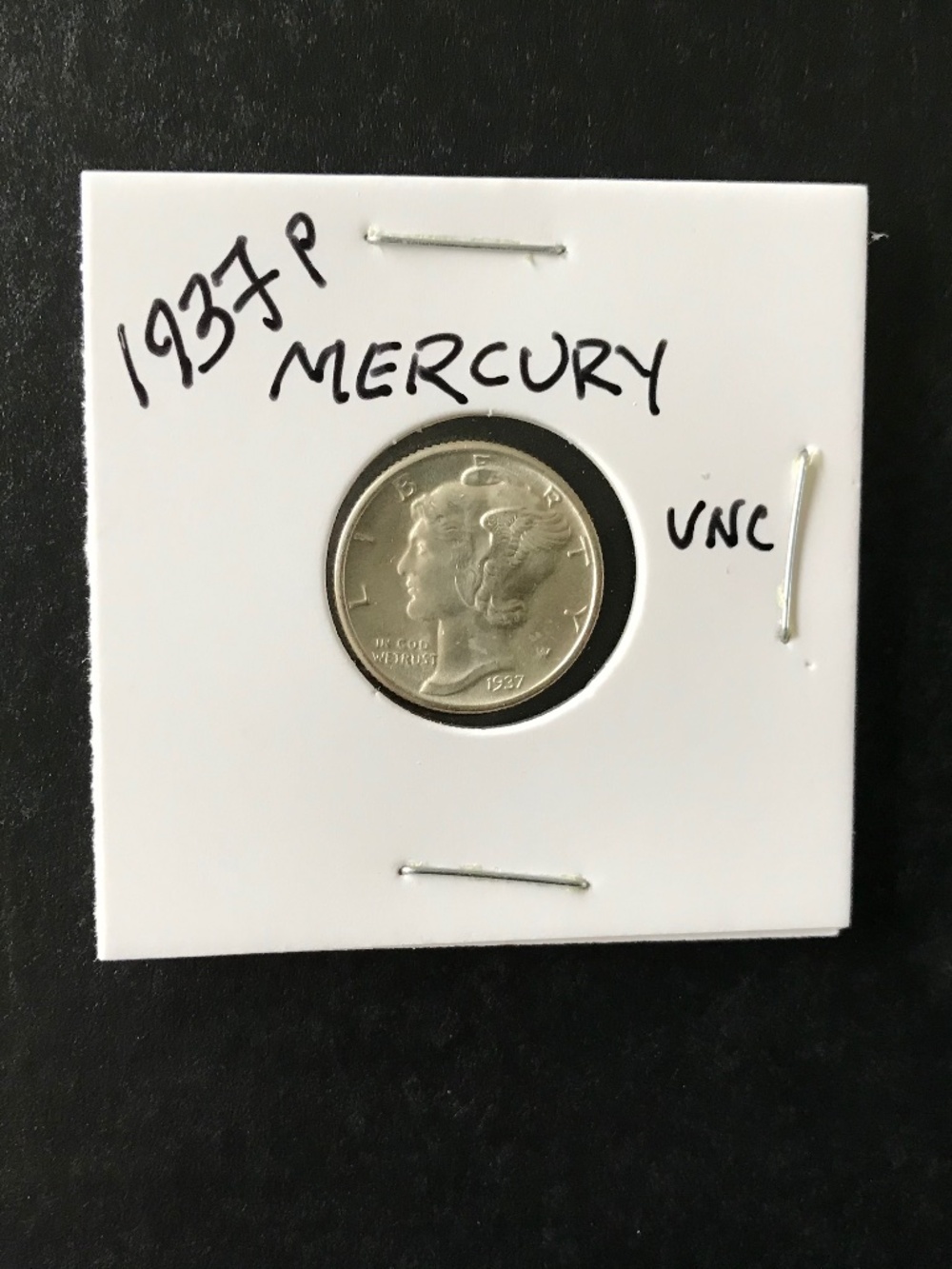 1937 P Mercury Dime, Uncirculated, Brilliant, May Be Mint State